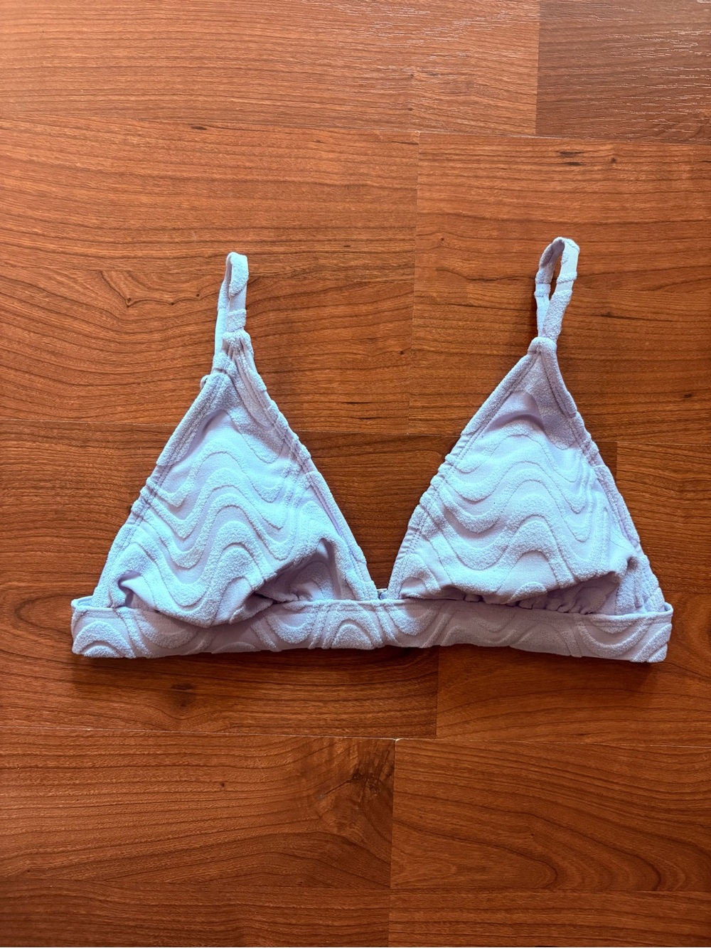 wild fable Light Lavender Wave-Textured Triangle Bikini top